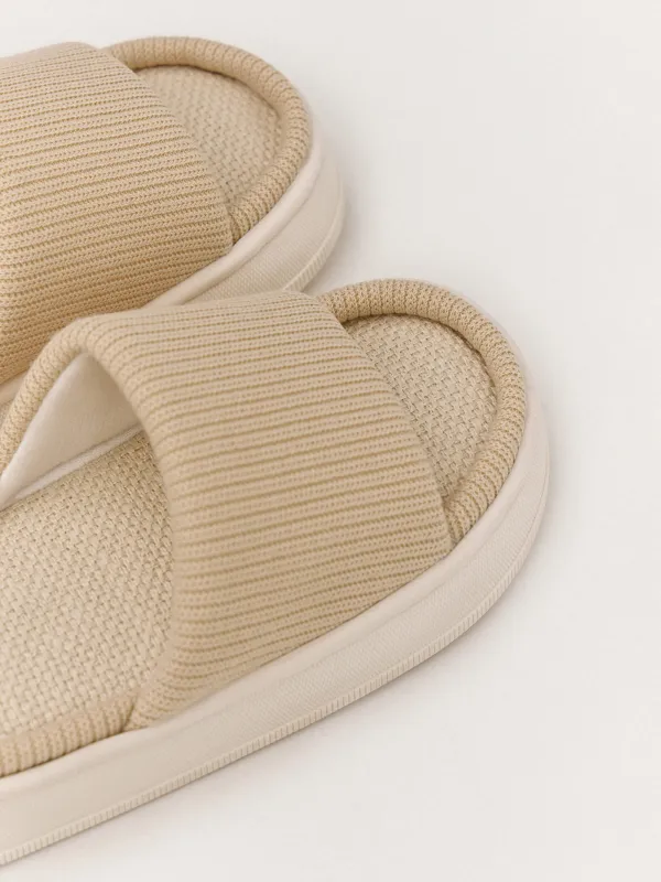 Әйелдер тәпішкелері, үйге арналған, өлшемі 36-37, иірілген жіп/полиэстер, сарғылт-қоңыр, Knitted, image-3