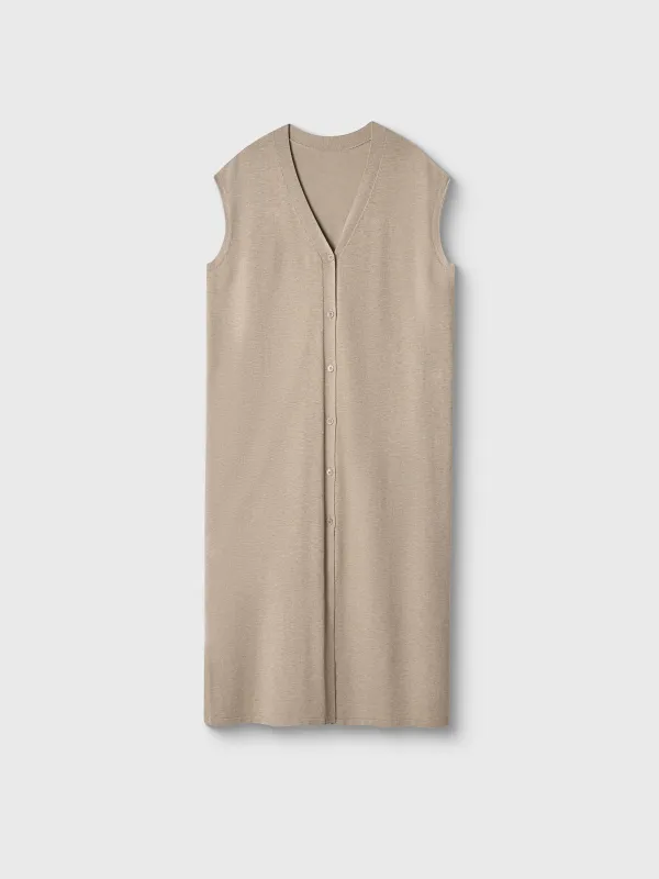 Әйелдер кардиганы, ұзын, өлшемі L, полиамид/полиэстер/акрил К, сарғылт-қоңыр, Agueda, image-4