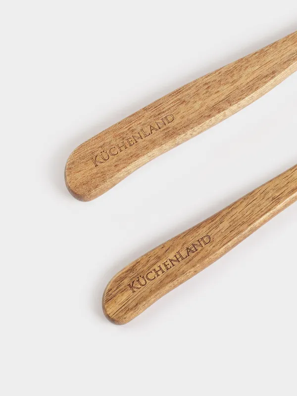 Лопатка-шпатель, 2 шт, силикон/дерево, молочная, Лошадка и елка, Сhristmas green, image-2