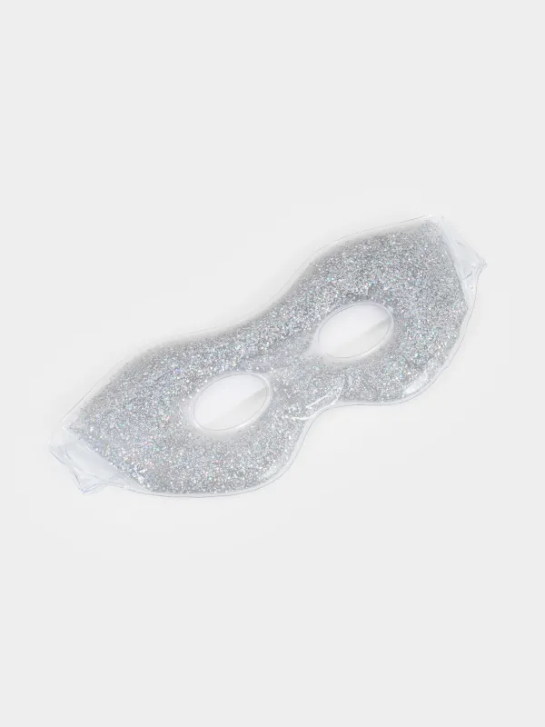 Маска для лица косметическая, 23 см, многоразовая, гелевая, с блестками, Beauty salon, image-1