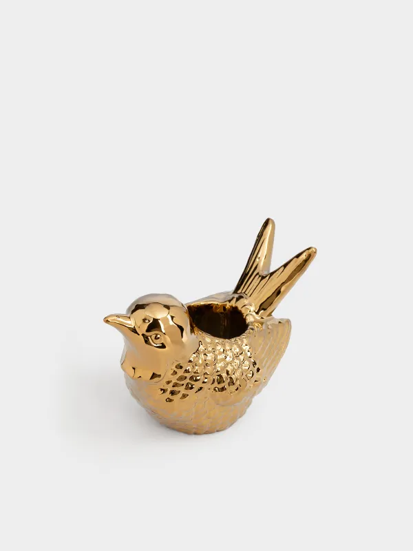 Тіс шұқығыштарға арналған тұғыр, 9 см, фарфор P, алтын түстес, Құс, Birds, image-2