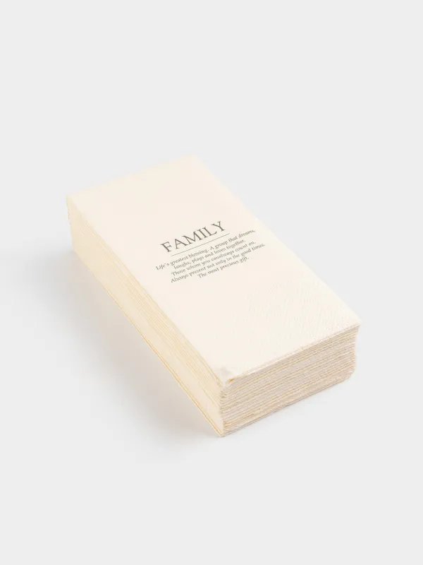 Қағаз майлықтар, 33х33 см, 20 дана, тікбұрышты, ақ, Family, Course, image-1