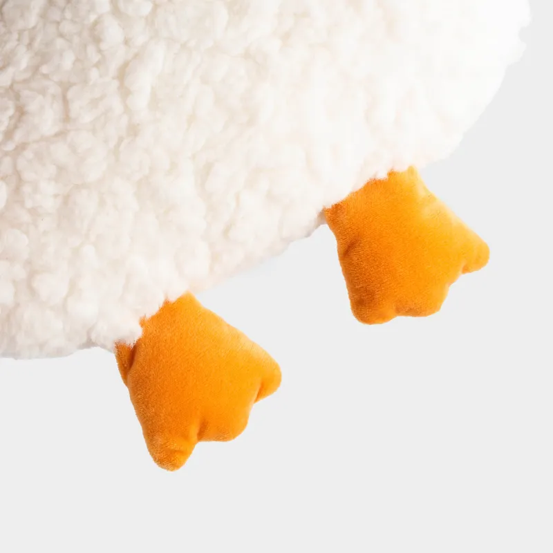 Подушка декоративная, 43х29 см, плюш, белая, Гусь, Goose, image-3