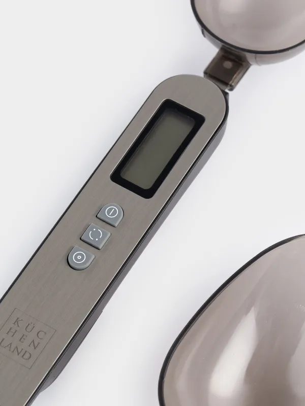 Таразы-ас қасық, 16 см, 2 саптама, электронды, болат / пластик, күміс, Poise, image-2