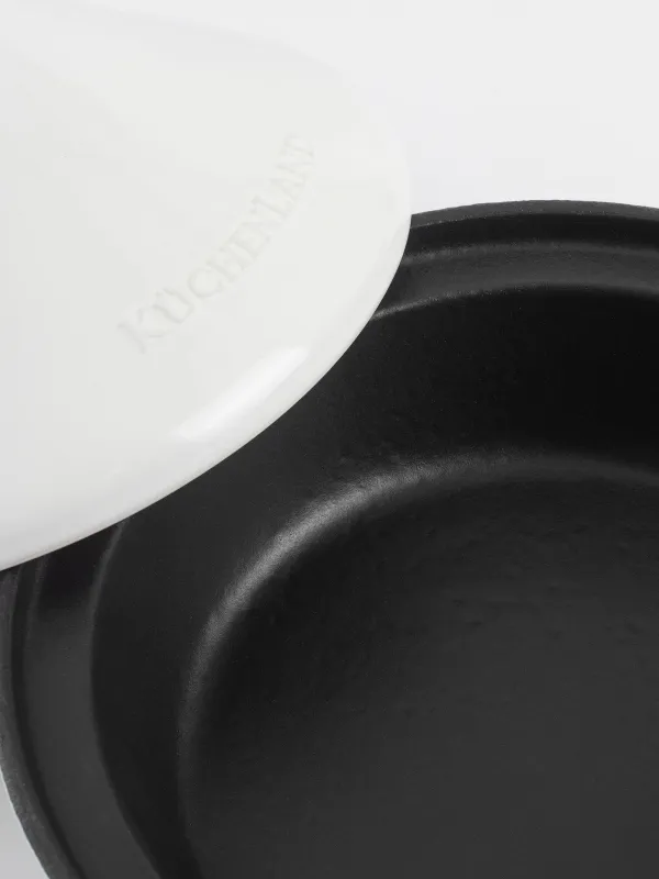 Тажин, 25 см, 1,3 л, с крышкой, чугун/керамика, молочный, Light kitchen, image-2