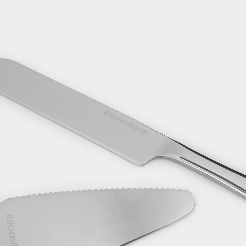 Приборы для сервировки торта, 22 и 23 см, 2 пр, лопатка/нож, сталь, Classic, image-2