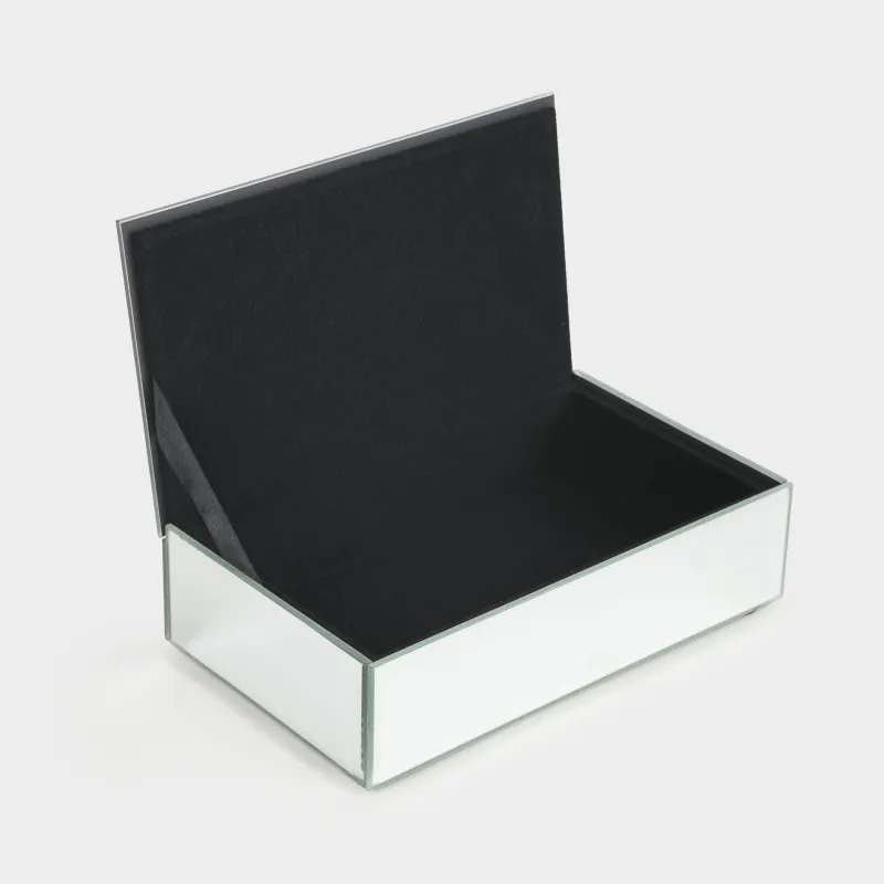 Зергерлік қорап, 15х9 см, шыны, айна, Алтын гүл, Glossy, image-7