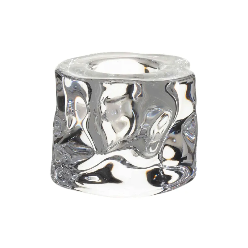 Подсвечник, 4 см, для тонкой свечи, стекло, Concave, image-0