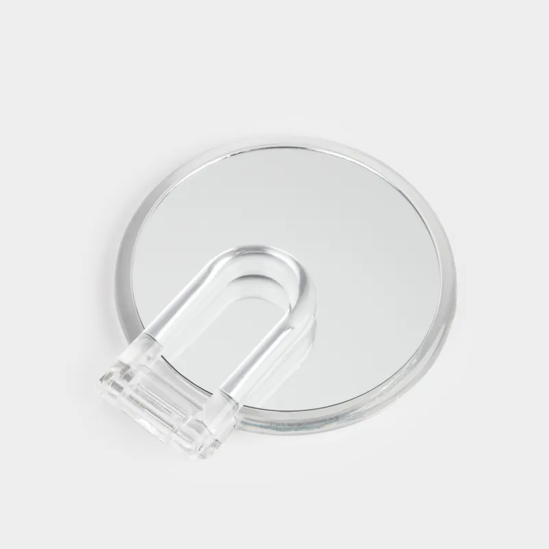 Зеркало настольное, 23x13/11 см, двустороннее, складное, ручка-подставка, пластик, круглое, Messa, image-3