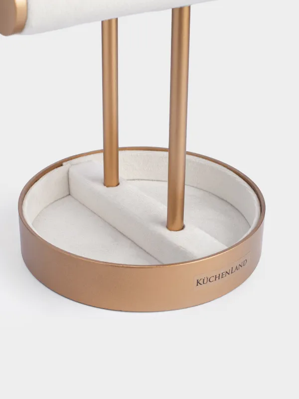 Сағат пен әшекей ұстағыш, 21х30 см, ағаш/барқыт, сарғылт, Fantastic gold, image-5