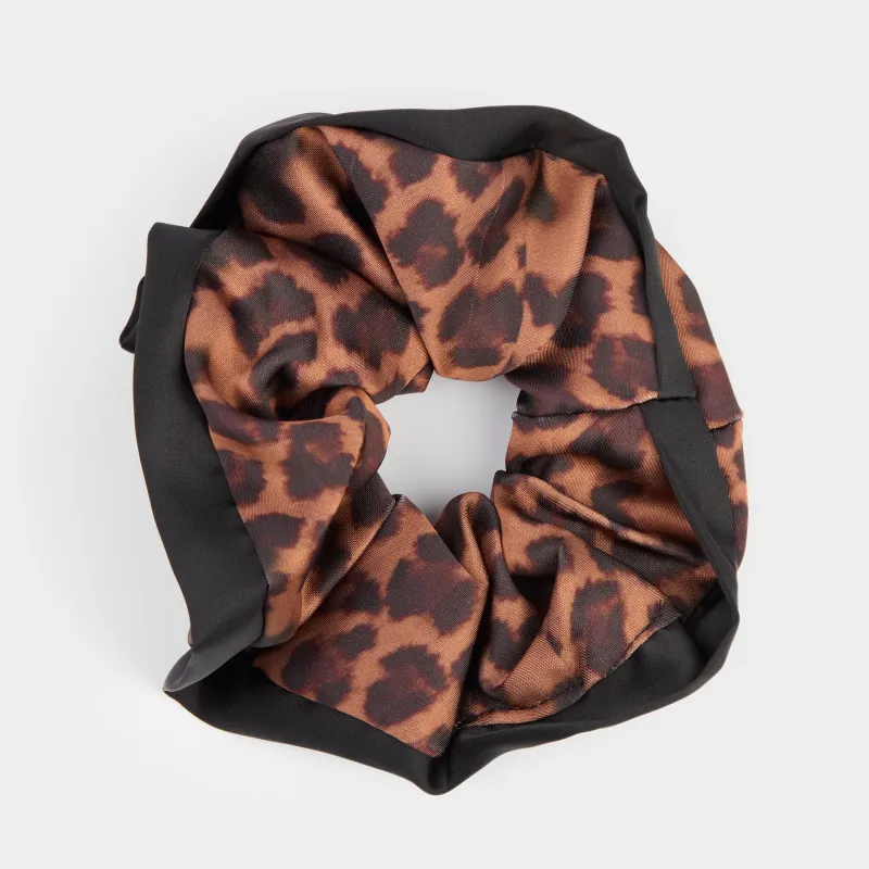 Шаш резеңкесі, 14 см, сәтен, сарғылт-қоңыр және қара, Silk