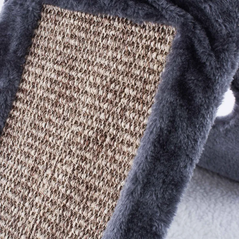 Когтеточка-домик для кошки, 42х44 см, с игрушкой, складная, полиэстер, серая, Favorite pet, image-2