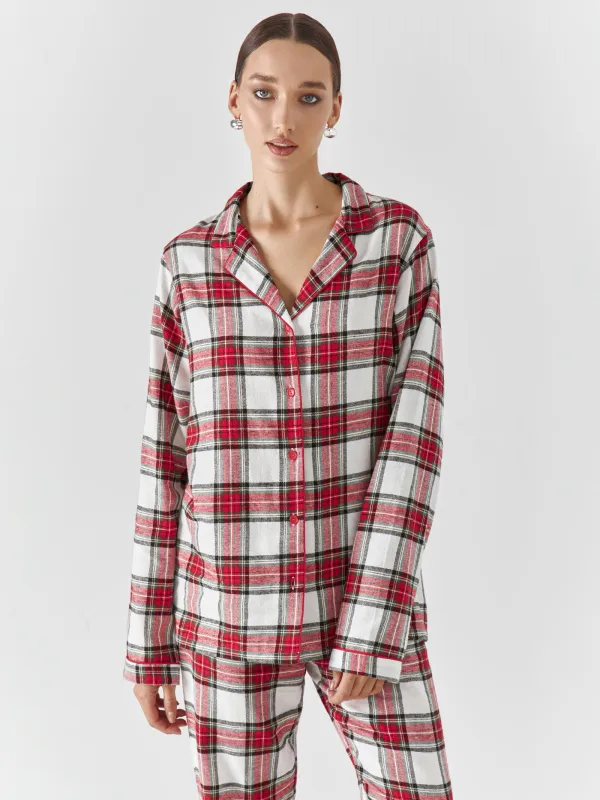 Әйелдерге арналған костюм, үйге арналған, өлшемі S, шалбармен, мақта, қызыл және ақ, Тор, Patsy, image-1