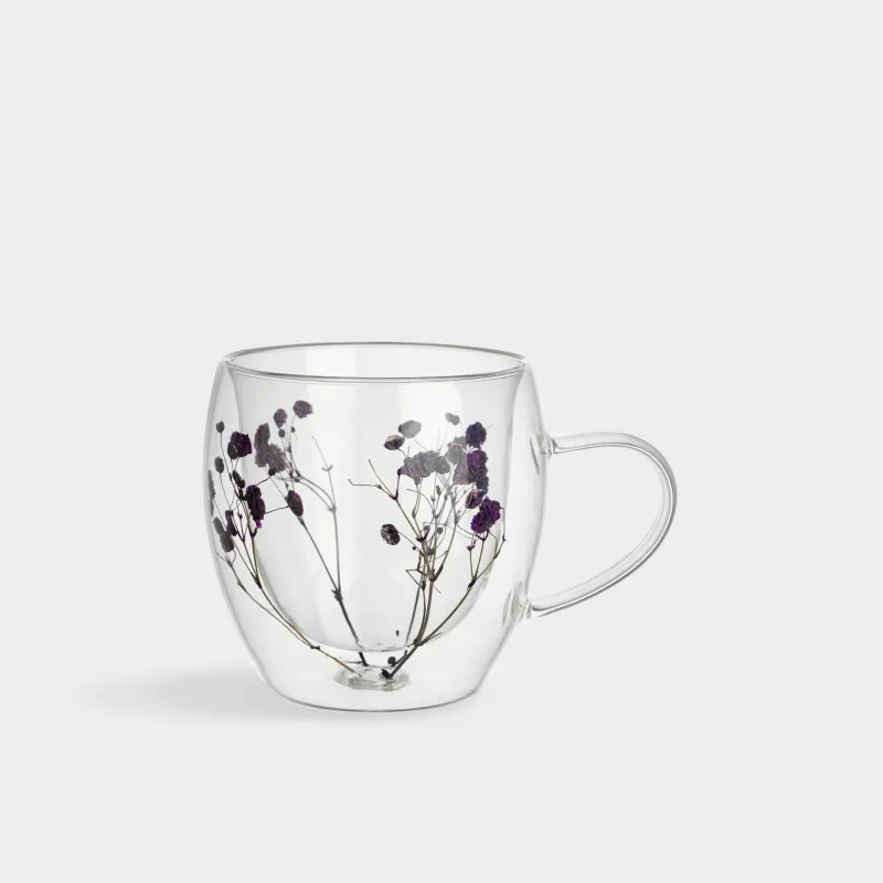 Саптыаяқ, 260 мл, шыны Б, ішінде кептірілген гүлдері бар, Air decor