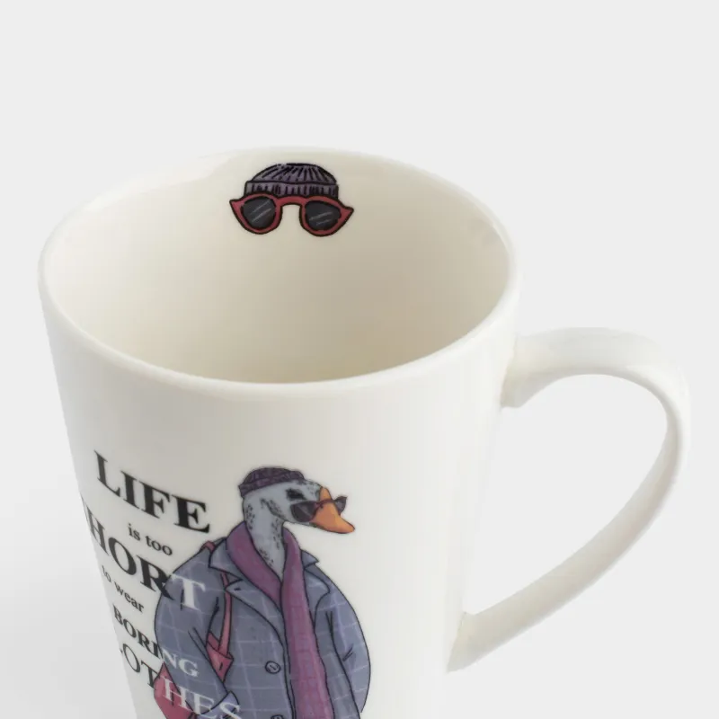 Кружка, 420 мл, фарфор N, белая, Гусь в пальто, Goose, image-3