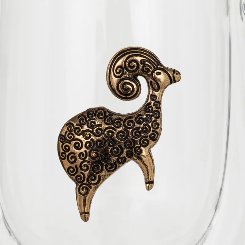 Саптыаяқ, 350 мл, металлдан жасалған шыны, алтын, Тоқты, Air zodiac, image-5