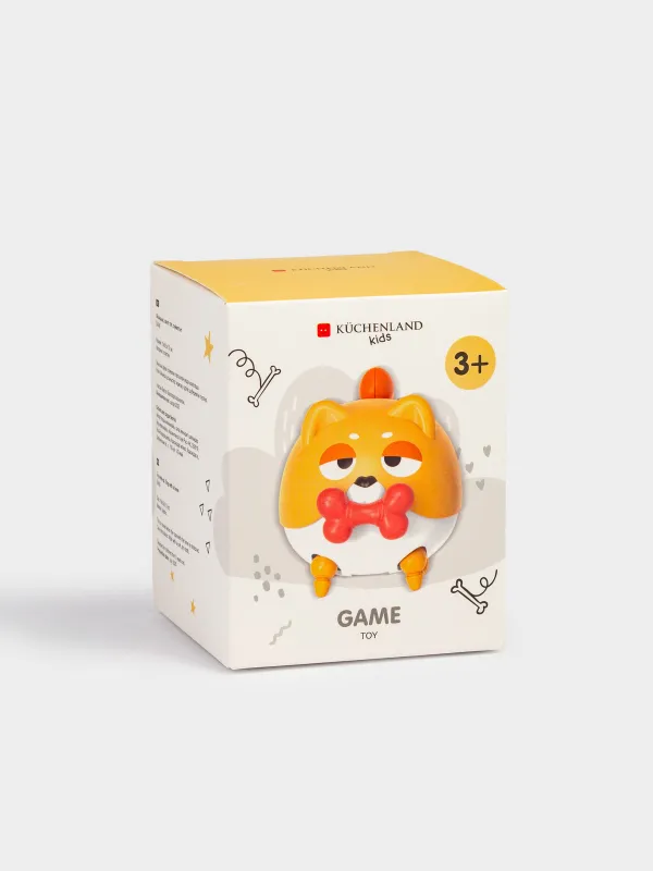 Игрушка, 14х8 см, заводная, пластик, коричневая, Собака с косточкой, Game, image-4