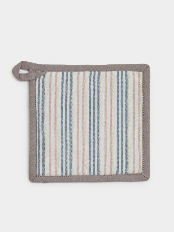 Прихватка, 20х20 см, хлопок, квадратная, молочная, Полосы, Stripes kitchen, image-0