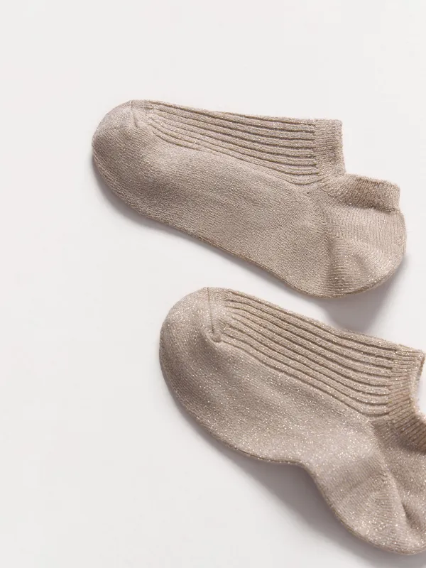 Әйелдерге арналған қысқа шұлықтар, өлшемі 36-38, мақта/нейлон, құм, Glint, image-1