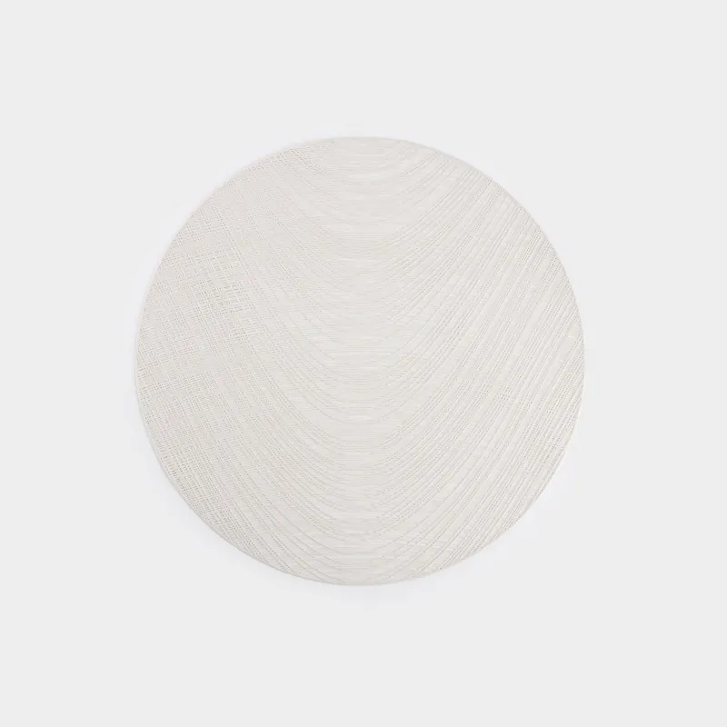 Салфетка под приборы, 38 см, ПВХ, круглая, молочная, Волны, Azhur Grid