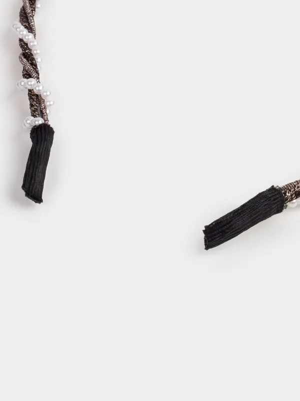 Ободок для волос, 15х13 см, стекло/металл, черный, Hairstyle, image-2