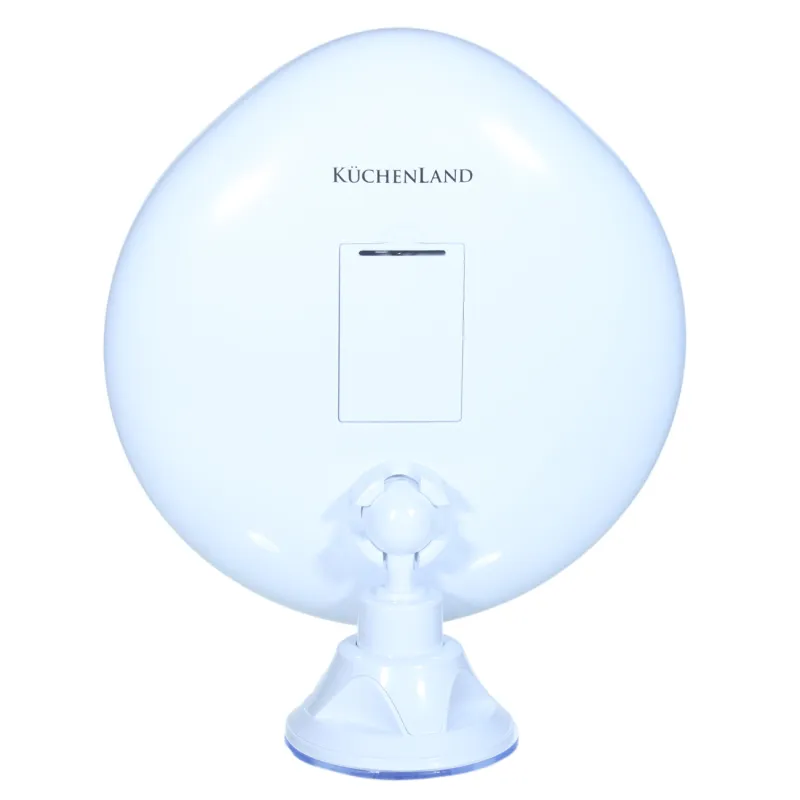 Ілулі айна, 13 см, үлкейткіш, артқы жарығы бар, сорғыш шыныаяқ, пластик, ақ, image-2