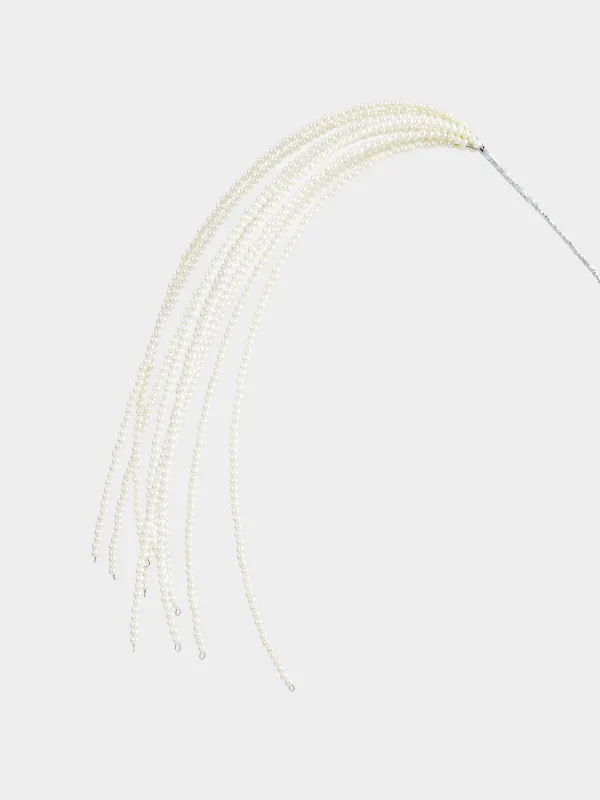 Сәндік бұтақ, 76 см, моншақтар/металл, күміс, Моншақтардан жасалған тал, Balls decor, image-1