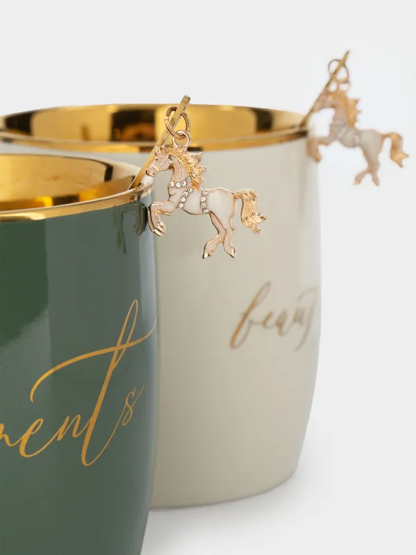 Саптыаяқ, 380 мл, 2 дана, қасықтары бар, фарфор N/болат, түс/түс, Design/Design, Scroll, image-2