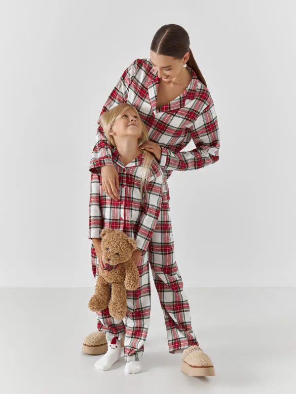 Әйелдерге арналған костюм, үйге арналған, өлшемі XL, шалбармен, мақта, қызыл және ақ түсті, Тор, Patsy, image-8