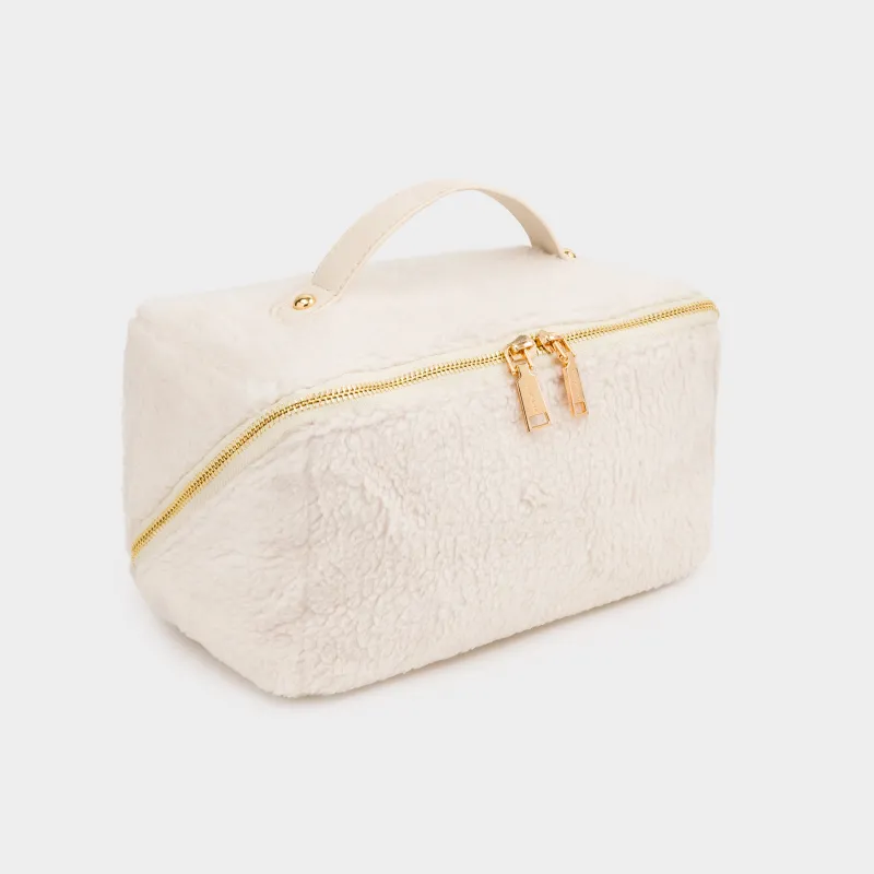 Косметикалық сөмке, 28х12 см, сабы бар, полиэстер, сүт түстес, Curled, image-2