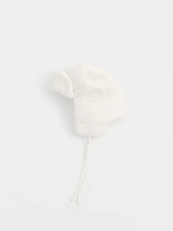 Балалар құлақшын-бас киімі, 52-54 см, жасанды үлбір, сүт түстес, Furry, image-4