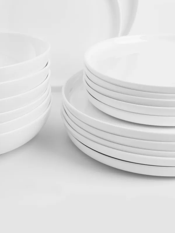 Түскі ас қызметі, 6 парсы, 18 пр, фарфор F, ақ, Ideal white, image-2