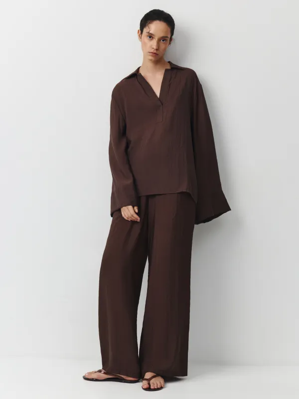 Әйелдер шалбары, өлшемі XS, вискоза/нейлон К, қоңыр, Lucia, image-0