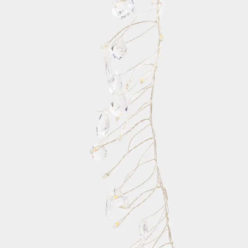 Гирлянда декоративная, 2 м, с подсветкой, 150 ламп, акрил/пластик, белая, Кристаллы, Crystal decor, image-2