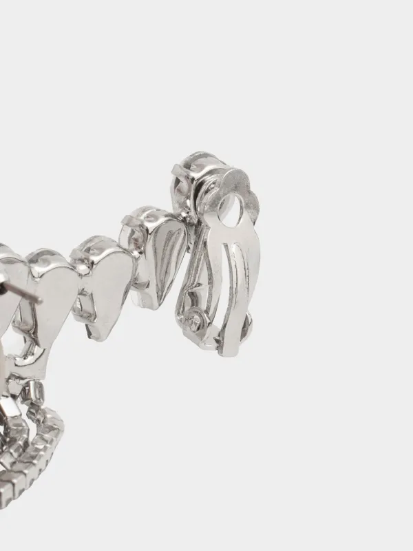 Пуссет сырғалары, 14 см, 2 дана, металл/страздар, күмістер, Кристалдар, Jewelry crystal, image-3