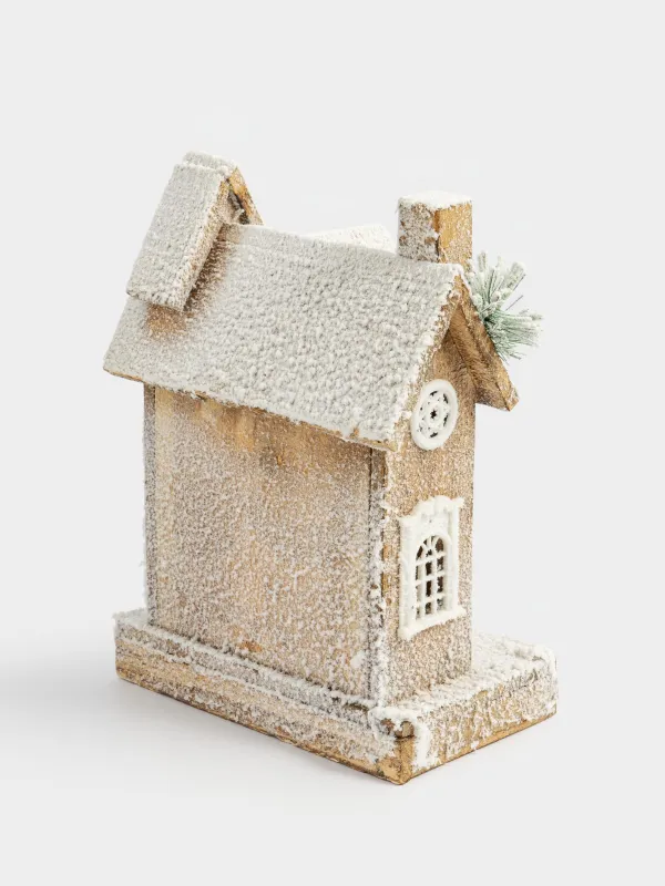 Мүсінше, жарықтандырылған, 32 см, ағаш/пластик, Қар басқан үй, Touch winter, image-2