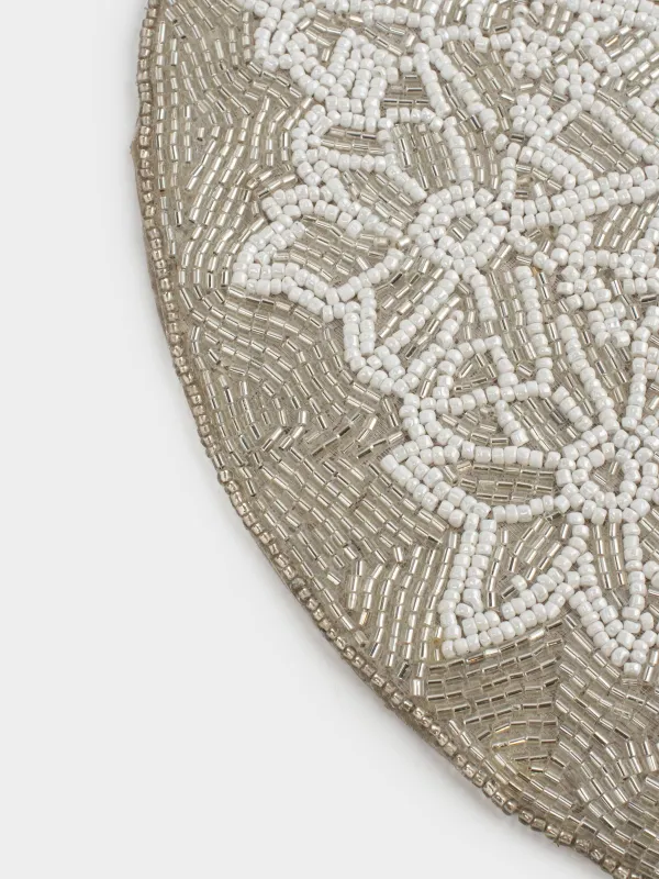 Аспаптарға арналған майлық, 36 см, моншақтар, дөңгелек, күміс, Қар ұшқыны, Art beads, image-3