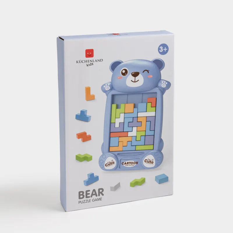 Пазл ойыны, 19 см, дамытушы, пластик, көк, аю, Bear, image-7