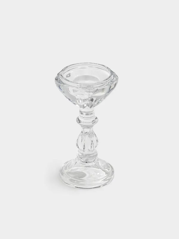 Шам ұстағыш, 20 см, бір шамға арналған, сабағында, шыны, Clear, image-1