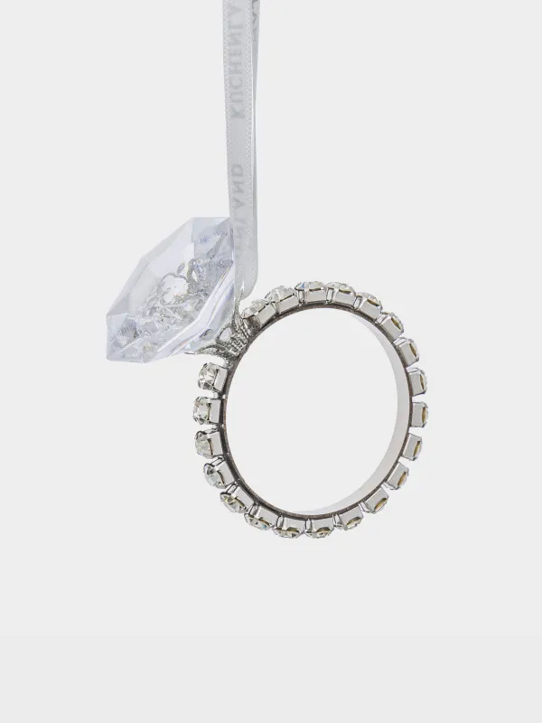 Шырша ойыншығы, 7 см, акрил/болат, Кристалы бар сақина, Ice crystal, image-0