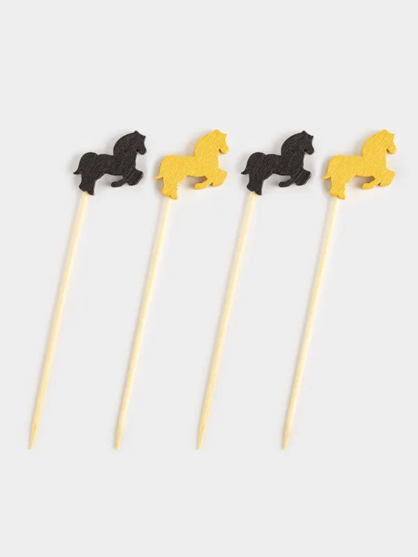 Канапе таяқшасы, 9 см, 20 дана, бамбук, Жылқылар, Elegant details, image-0