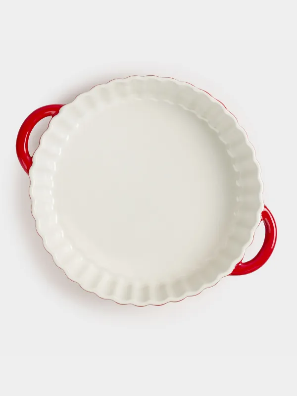 Пісіруге арналған ыдыс, 25 см, керамика, дөңгелек, қою қызыл, Cakes gradient, image-5