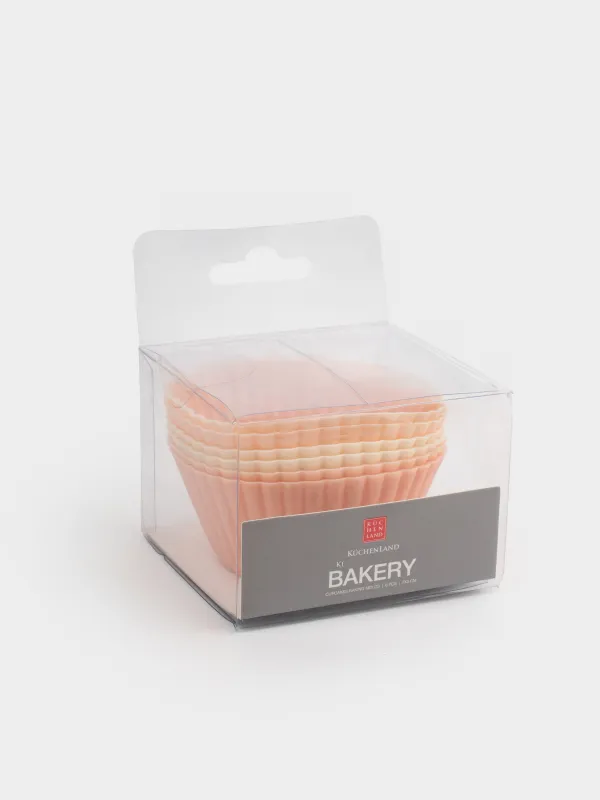 Форма для выпечки кексов, 7х3 см, 6 шт, силикон, бежевая/розовая/белая, Bakery, image-6