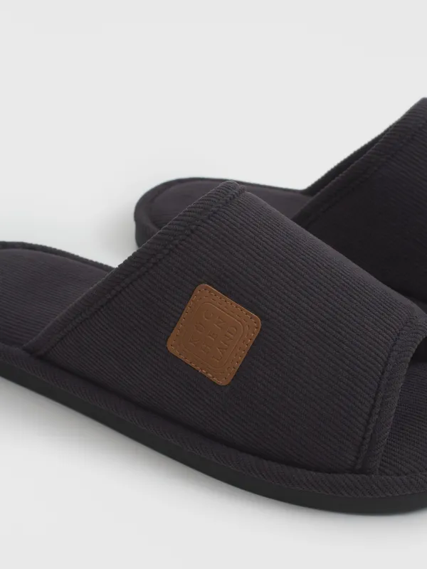 Тапочки мужские, домашние, полиэстер, графитовые, Serious, image-5