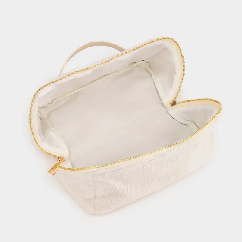 Косметикалық сөмке, 28х12 см, сабы бар, полиэстер, сүт түстес, Curled, image-4