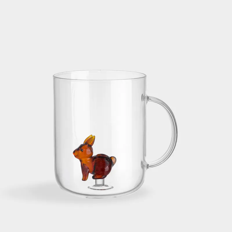 Кружка, 400 мл, стекло Б, Янтарный кролик, Shape