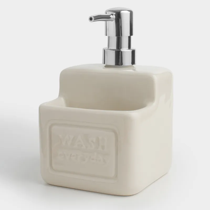 Жуғыш затқа арналған диспенсер, 550 мл, органайзер, керамика/металл, сарғылт-қоңыр, Galori, image-1