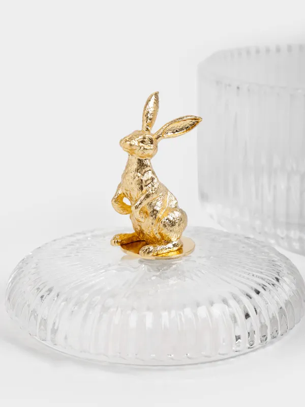 Сақтау ыдысы, 10х13 см, 280 мл, шыны Р/металл, Алтын қоян, Ribby gold, image-2