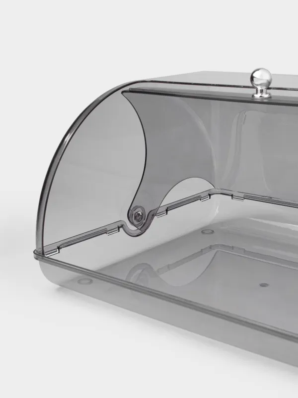 Хлебница, 30х26х17 см, пластик, прямоугольная, светло-серая, Grey kitchen, image-3