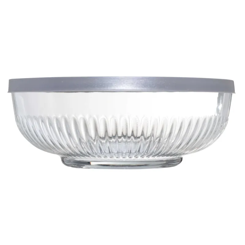 Салатник, 20х7 см, 1,4 л, с крышкой, стекло Р/пластик, Madeira, image-2